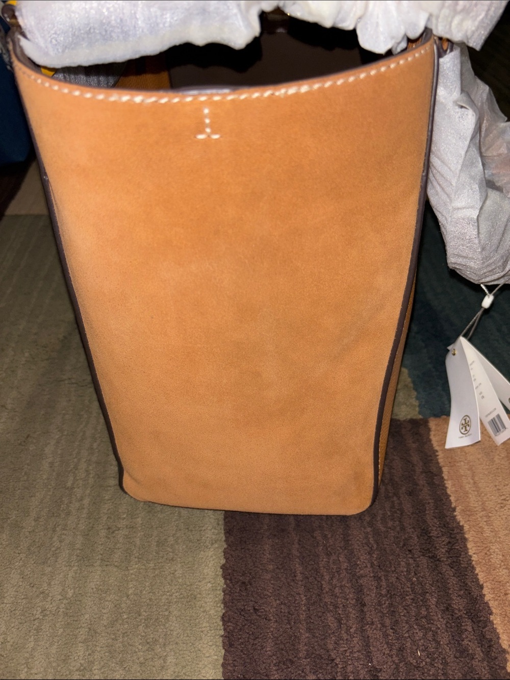 Tory Burch Multicolor Patchwork Tote with Logo Panel - Picture 2 of 9